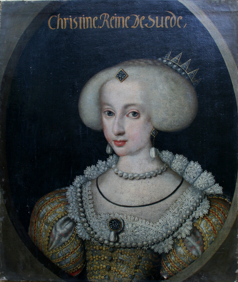 1640 portrait by Swedish court painter Jacob Henry Elbfas of 16-year-old Christina